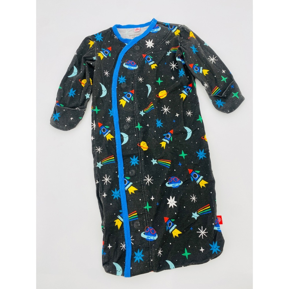 Magnetic Me Sleep Gown Baby NB-3M Black Space Rocket Magnetic Closure